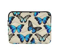 Blue Butterfly Beige Custodia Protettiva per Laptop Sleeve Puffy Notebook Donna Lavoro Computer Cover per Computer Pro 14 Manica Universale Grande