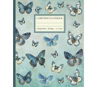 Blue Butterfly Composition Notebook: Aesthetic College-Ruled Journal 7.5” x 9.25” | Perfect for School, College, and Note Taking | Great Gift for Girls and Women