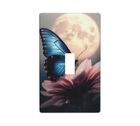 Blue Butterfly On Flower Light Switch Cover Decorativo Singolo Toggle 1 Gang Piastra Da Parete per Cucina Agriturismo Camera Da Letto Bagno Art Decor
