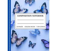 Blue Butterfly Vintage Botanical Composition Notebook: Blue Butterfly Vintage Botanical Illustration | Cute Aesthetic Journal For Girls, Teens, Women | College Ruled Wide Lined