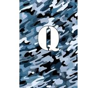 Blue Camo Monogram Print Q Initial Journal