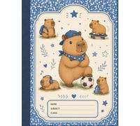 Blue Capybara Composition Notebook: Cute Wide Ruled School Notebook for Notes, Homework, Journaling, and Everyday Writing | 7.5 x 9.75 in | 100 Sheets