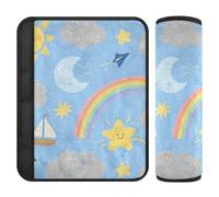 Blue Cartoon Weather Cute 2 Pack Cinture di sicurezza copre il collo e le spalle per zaino Protector para cinturón de carro