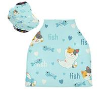 Blue Cat Kitten Love Fishbone Passeggino Tettoia Copri Seggiolino Copertura Infermieristica Auto per Bambini per L'Allattamento Al Seno Morbido Traspirante Elastica Tettuccio