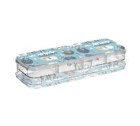 Blue Cattle Of The Bohemian Tribe - Astuccio in plastica per matite e pennarelli, per la scuola, con coperchio a scatto