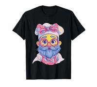 Blue Chef Kawaii Bakery Ritratto Personaggio Grafico Rosa Maglietta