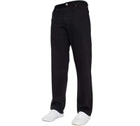 Blue Circle Nuovo da Uomo Gamba Dritta Basic Pesante Jeans da Lavoro Pantaloni Denim Tutte Vita Taglie Grandi - Nero, 54W x 32L