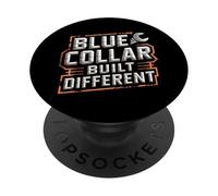 Blue Collar Built Different Funny Work Pride Design Tees PopSockets PopGrip Adesivo