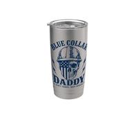 Blue Collar Papà Mani Sporche Notti Occupate Bicchiere termico in acciaio inox doppia parete