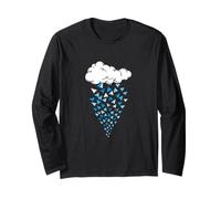 Blue Color Cloud Planes Grafica Blu Maglia a Manica