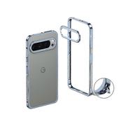 (Blue) Compatible for Google Pixel 9 Pro XL Bumper Case with Metal Frame, Heat Dissipation Cover & Lens Protector, Shockproof & Scratch Resistant