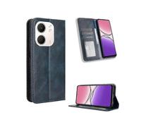 (Blue) Compatible For Oppo A5x 5g / Oppo A5x 4g Leather Case Wallet Stand Retro Texture Phone Cover