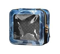 Blue Cool Fire Monster Clear Make Up Bag Piccola borsa cosmetica per borsa cosmetica organizer custodia per volare
