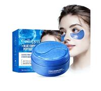 Blue Copper Peptide Collagen Hydrogel Eye Patch for Puffy Eyes and Dark Circles, Under Eye Mask, 60pcs/box Under Eye Patches, Eyes Treatment, Under Eye Gel Pads w/Collagen, Eye Care, Idratazione
