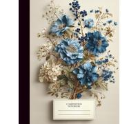 Blue Coquette Composition Notebook: Cute Flowers | College Ruled | 7.5 x 9.25" | 110 Pages