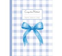 Blue Coquette Composition Notebook: Cute Girly Aesthetic College Ruled Journal, Pretty Pastel Bow Checkered Design, Preppy Back to school Supplies, Ideal for Girls, Teens, Women