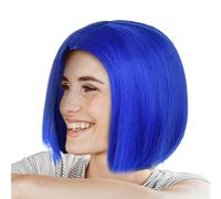 Blue Cosplay Wig | Anime Wig Costume | Donne Cosplay Wigs | Pantaloncini Blue Wigs With Anime Costume Short Blue Wig For Cosplay, Halloween Events, Rule Play Parties