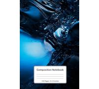 Blue Cristal Abstract Liquid Composition Notebook | 120 Pages, 6x9 Size | School, Notes & Creativity, Aesthetic Marble Journal for Writing