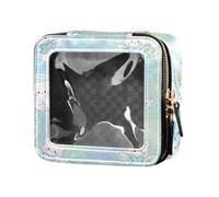 Blue Cute Bears Aura Clear Makeup Bag Portable Make Up Organizer per le donne