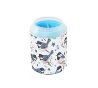 Blue Cute Bird Stars - Rondella riutilizzabile con setole in silicone morbido, kit di pulizia per animali domestici, adatto per cani di taglia piccola, media e grande