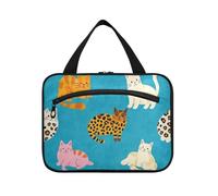 Blue Cute Leopard Cat Hanging Kit da viaggio con gancio, Designer Chic Kit da barba Borsa per gli Uomini per la mamma Toilet kit de para Mujer L