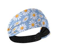 Blue Daisies no slip estate fasce per le donne Testa elastica per atletica Sport Uso quotidiano Running cintas para el cabello de mujer