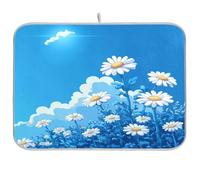 Blue Daisy Hello Sunshine Bloom Spring tappetino per asciugare i piatti per cucina bancone piatti stuoie essiccatore tappetino da cucina tappetino per asciugare i piatti extra large 18 x 24