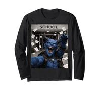 Blue Devil Last Day of School Summer Break Selfie Divertente Maglia a Manica
