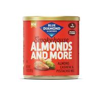 Blue Diamond Almonds, Mixed Nuts Smokehouse Deluxe - Snack Nuts, mandorle, pistacchi e anacardi, latta da 400 ml (confezione da 1)