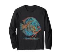 Blue Discus Fish Acquario Fishkeeper Maglia a Manica