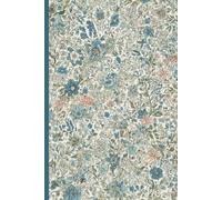 Blue Ditsy Floral Notebook vol.2: 100 Lined Pages, 6x9 inch, Aesthetic Muted Blue & Teal Antique Flower Pattern Journal, Romantic Vintage Stationery