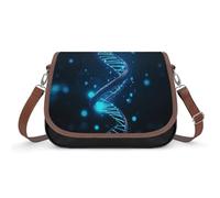 Blue DNA Structure Borsa a tracolla da donna, in pelle, tracolla regolabile, rimovibile, borse a mani libere
