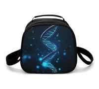 Blue DNA Structure - Borsa termica per il pranzo, piccola borsa termica con tracolla regolabile, riutilizzabile, per lavoro, picnic, viaggi