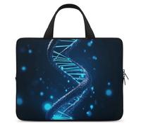 Blue DNA Structure - Custodia per computer portatile, ultra sottile, leggera e impermeabile, in neoprene resistente, con cinghia da polso