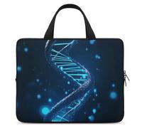 Blue DNA Structure - Custodia per computer portatile, ultra sottile, leggera e impermeabile, in neoprene resistente, con cinghia da polso