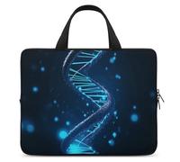 Blue DNA Structure - Custodia per computer portatile, ultra sottile, leggera e impermeabile, in neoprene resistente, con cinghia da polso