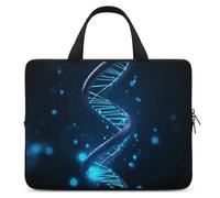Blue DNA Structure - Custodia per computer portatile, ultra sottile, leggera e impermeabile, in neoprene resistente, con cinghia da polso