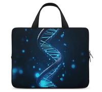 Blue DNA Structure - Custodia per laptop da 15", ultra sottile, leggera e impermeabile, in neoprene resistente, con cinghia da polso