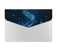Blue DNA Structure Fisarmonica File Organizer 6 Tasche Organizer Cartella Espandibile Cartella a Fisarmonica Cartella con Etichette, Cartelle per documenti da viaggio Buste in plastica con chiusura a