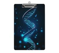 Blue DNA Structure - Tavoletta portablocco per ufficio, casa, in acrilico, formato A4, con fori per appendere in acciaio inossidabile, resistente portablocco per appunti, esami, spartiti musicali