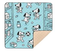 Blue Doctor Dog - Tappetino morbido e spesso per attività da pavimento per bambini, 1 pezzo, 127 x 127 cm