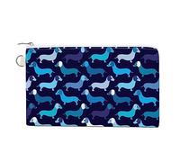 Blue Doxie Dog Bassotto Personalizzato Tela Portamonete Cambiare Portafoglio Borsa Piccolo Trucco Borse per Uomo Donna 19,1 X 11,7 Pollici, Stile:, Taglia unica, MHXYZHW