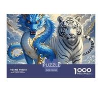 Blue Dragon And White Tiger Firm Interlocking Design Great Gift Choice for Puzzle Lovers, Friends And Family on Any Occasion 70x50cm/1000pcs