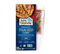 Blue Dragon Kit di curry rosso tailandese in 3 fasi, 252,3 g (confezione da 1), bustine pre-porzionate di autentica pasta di curry rosso tailandese, latte di cocco ed erbe aromatiche, senza glutine