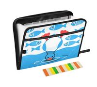 Blue Duck Dive - Cartella portadocumenti espandibile con 13 tasche, con etichette, formato A4, con cerniera