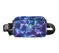 Blue Electric Lightning - Marsupio da donna, impermeabile, personalizzabile, con fulmini elettrici blu, 20,3 x 13,5 x 5,8 cm, divertente e carino, fulmine elettrico blu, 20,3 x 5,3 x 5,3 x, Fulmine
