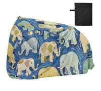 Blue Elephant Art Painting Copertura impermeabile per bici con fori di bloccaggio Resistente ai raggi UV Indoor Outdoor Storage Mountain Bike Cover Adatto per la maggior parte dei capa para moto