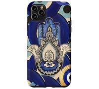 Blue Estetic Evil Eyes Collage Hamsa Hand Custodia per iPhone 11 Pro Max
