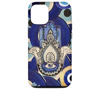 Blue Estetic Evil Eyes Collage Hamsa Hand Custodia per iPhone 12/12 Pro