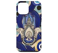 Blue Estetic Evil Eyes Collage Hamsa Hand Custodia per iPhone 12 mini